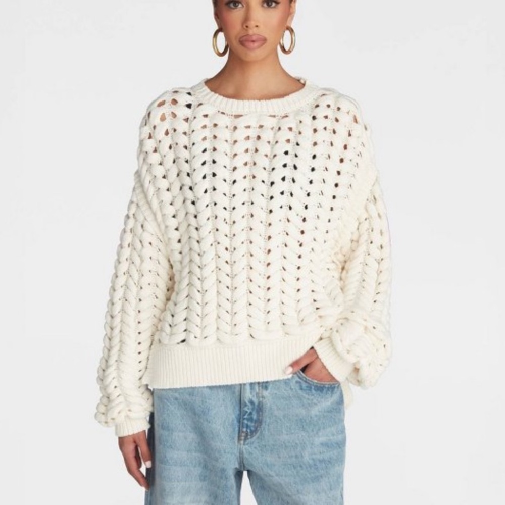 KBB by kahlana pullover sweater the chunky knit crew- cream 
NWT 5